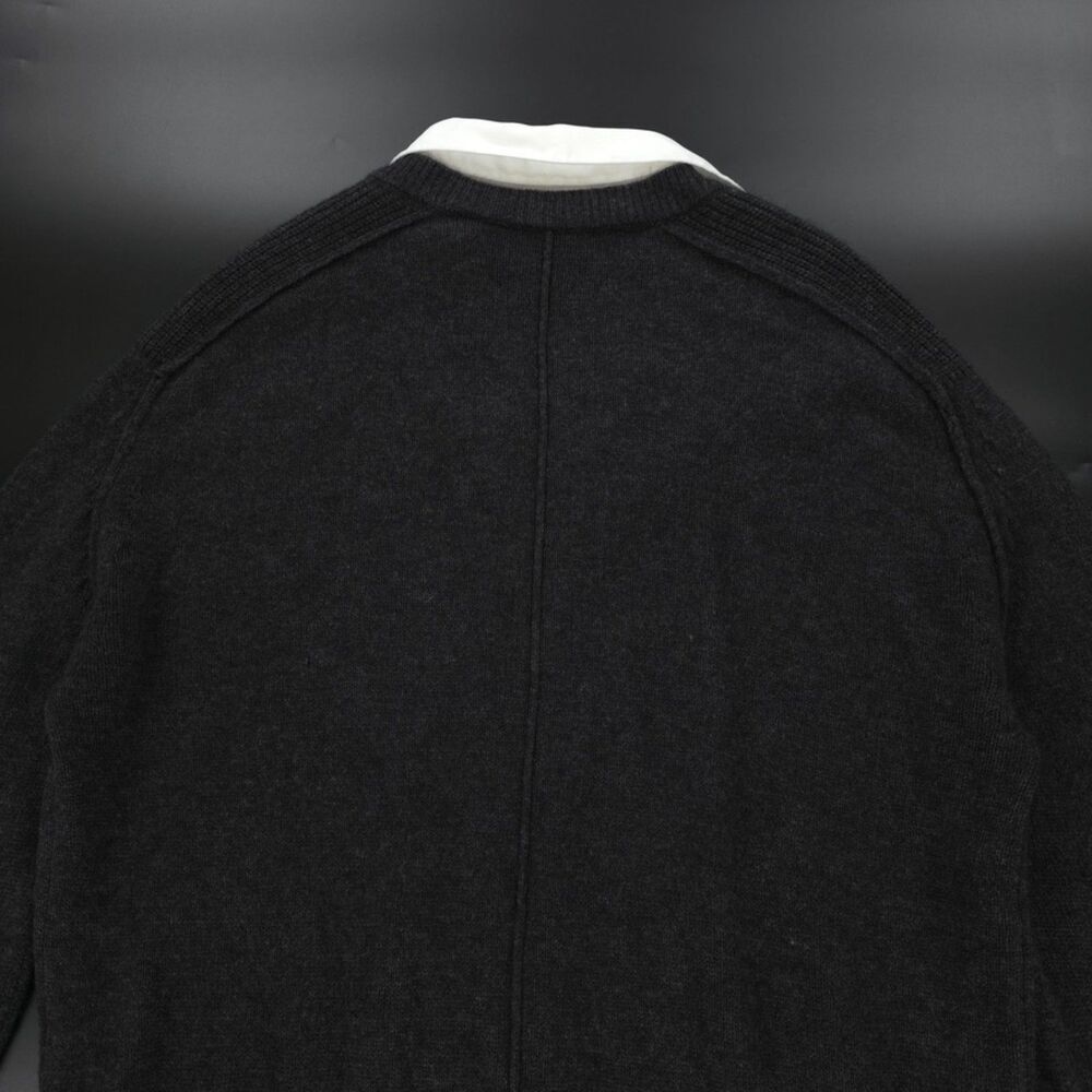 BROCHU WALKER Looker Layered V-Neck Cashmere Wool Sweater Gray Preppy Old Money - Picture 8 of 12